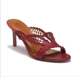 NEW Aquatalia Natia Laser Cut Leather Sandal Heels